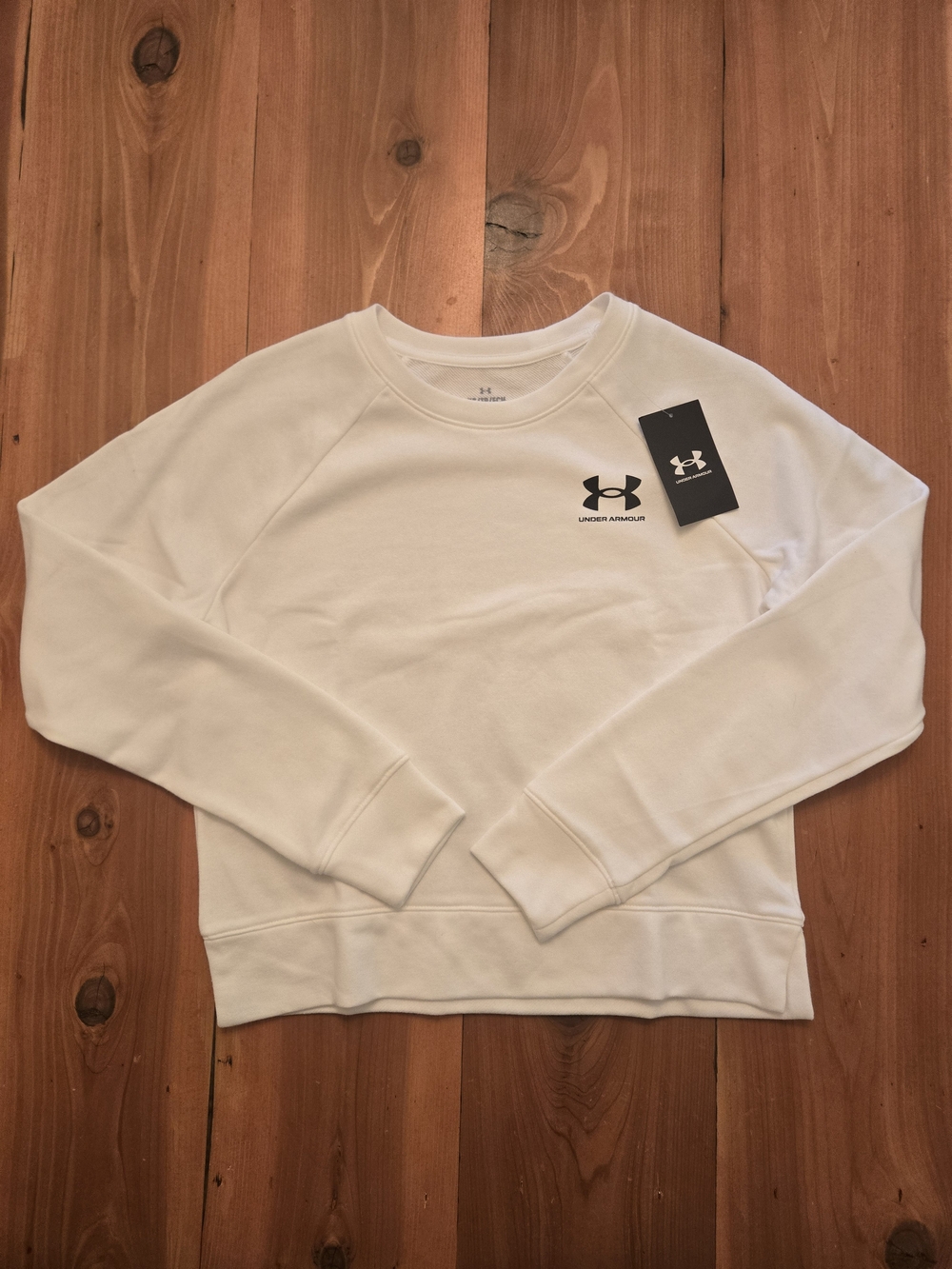 Women's Under Armour Rival White Fleece Sweatshirt Size XS - NWT